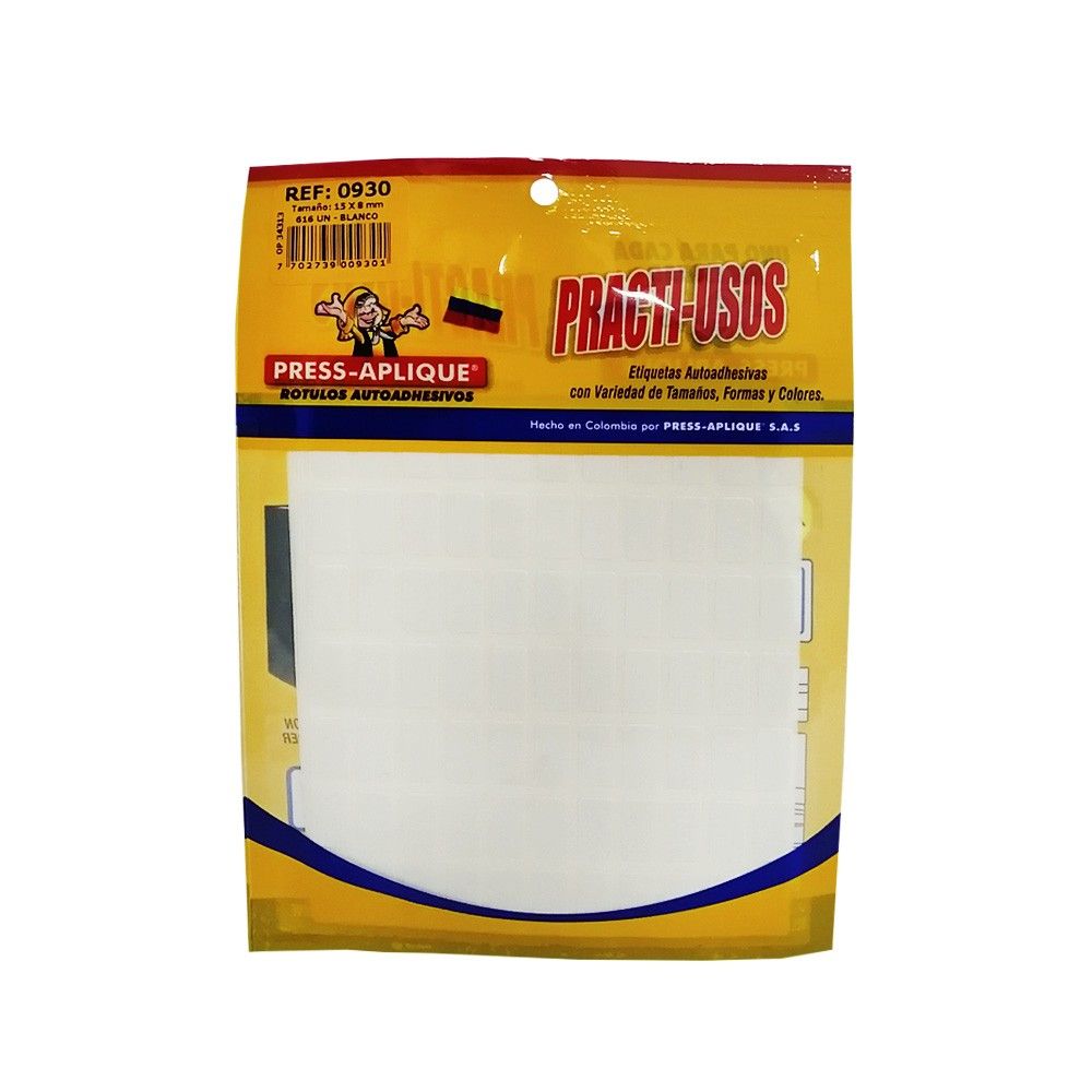 Rótulos Adhesivos Press Aplique 15x8 Referencia 0930
