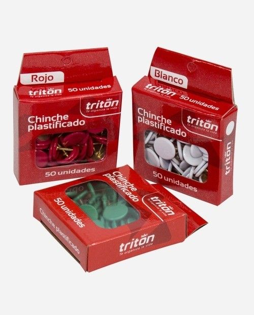 Chinche Triton Plastificado Colores Surtidos x50 und