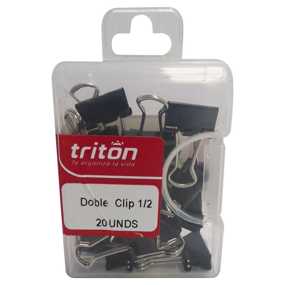 Doble Clip Triton 1/2 Negro x20 und