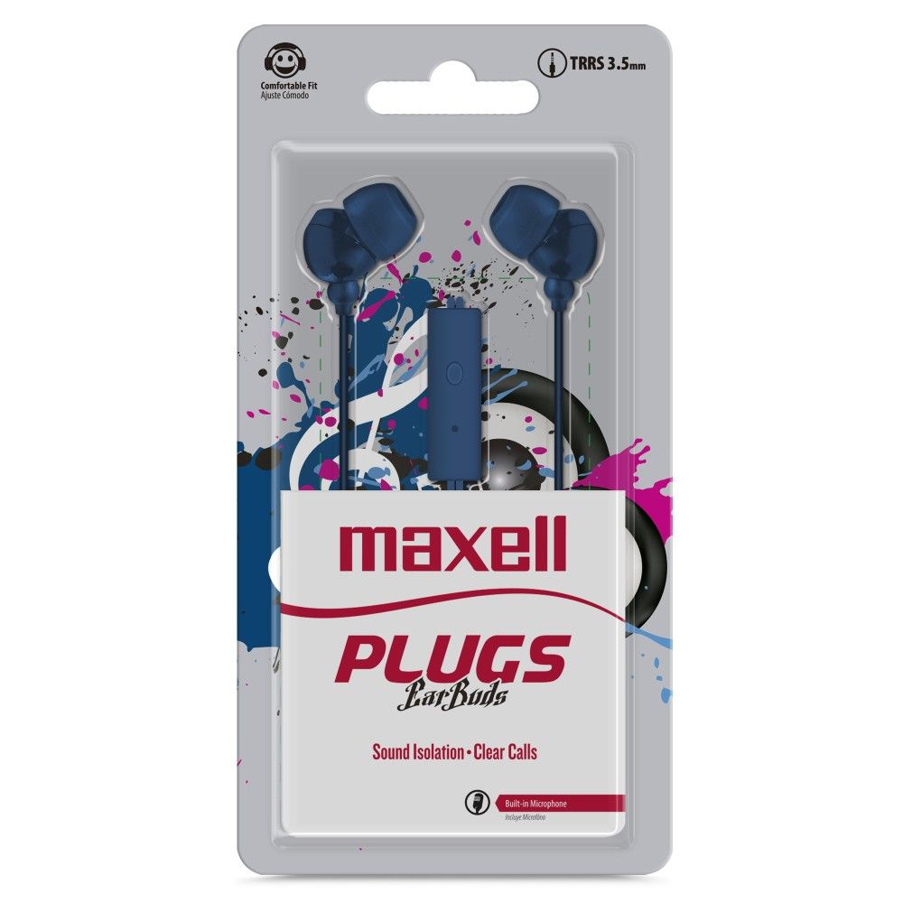 Audífonos con Micrófono Maxell Plugz in-225 Navy