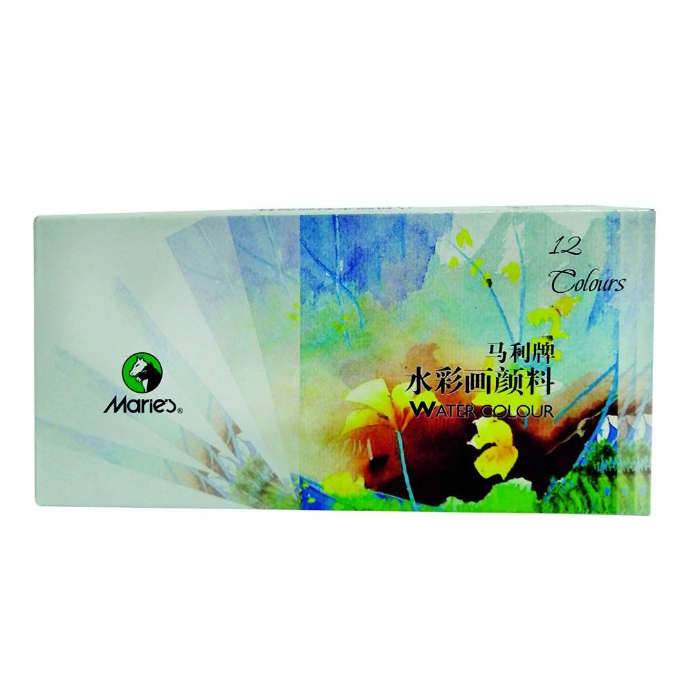 Estuche de Acuarela Maries + 2Pinceles x12 und