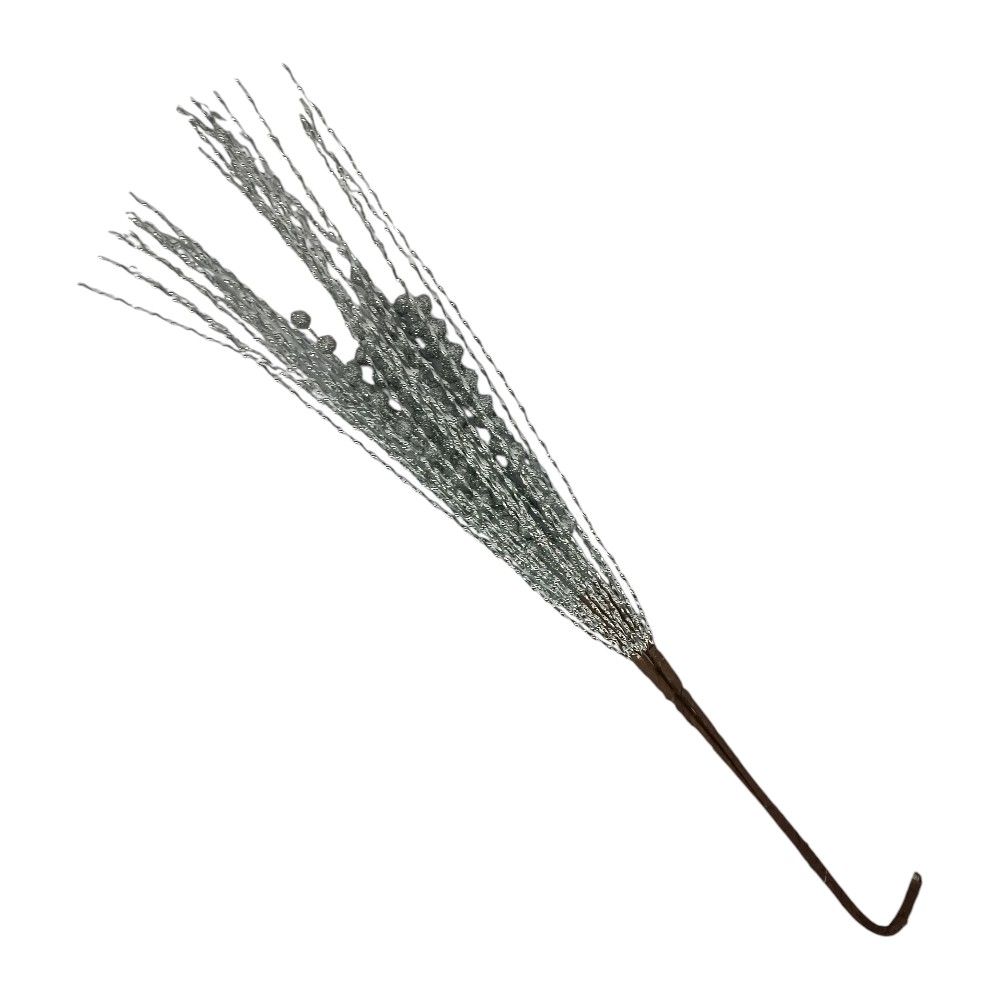 Adorno Flor Espiga 60Cm Plateado