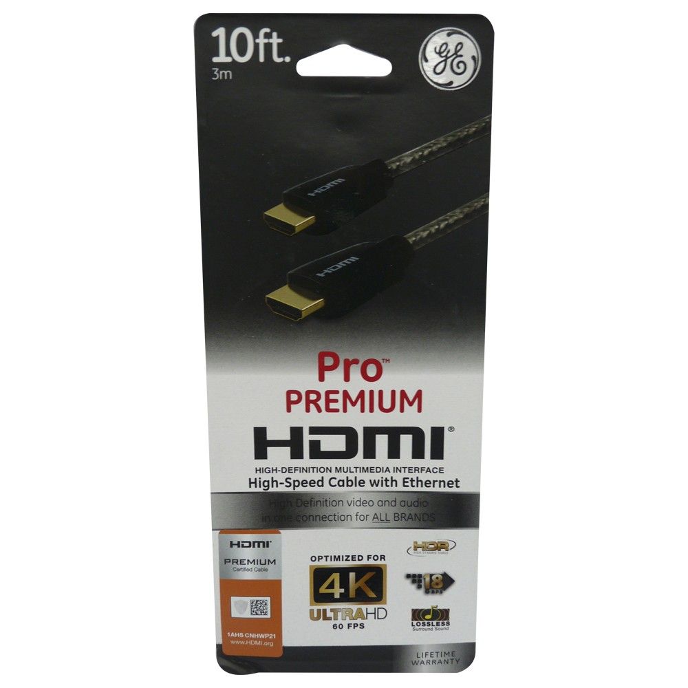 Cable General Electrics Pro Premium HDMI Ultra HD 4K 10ft / 3mt