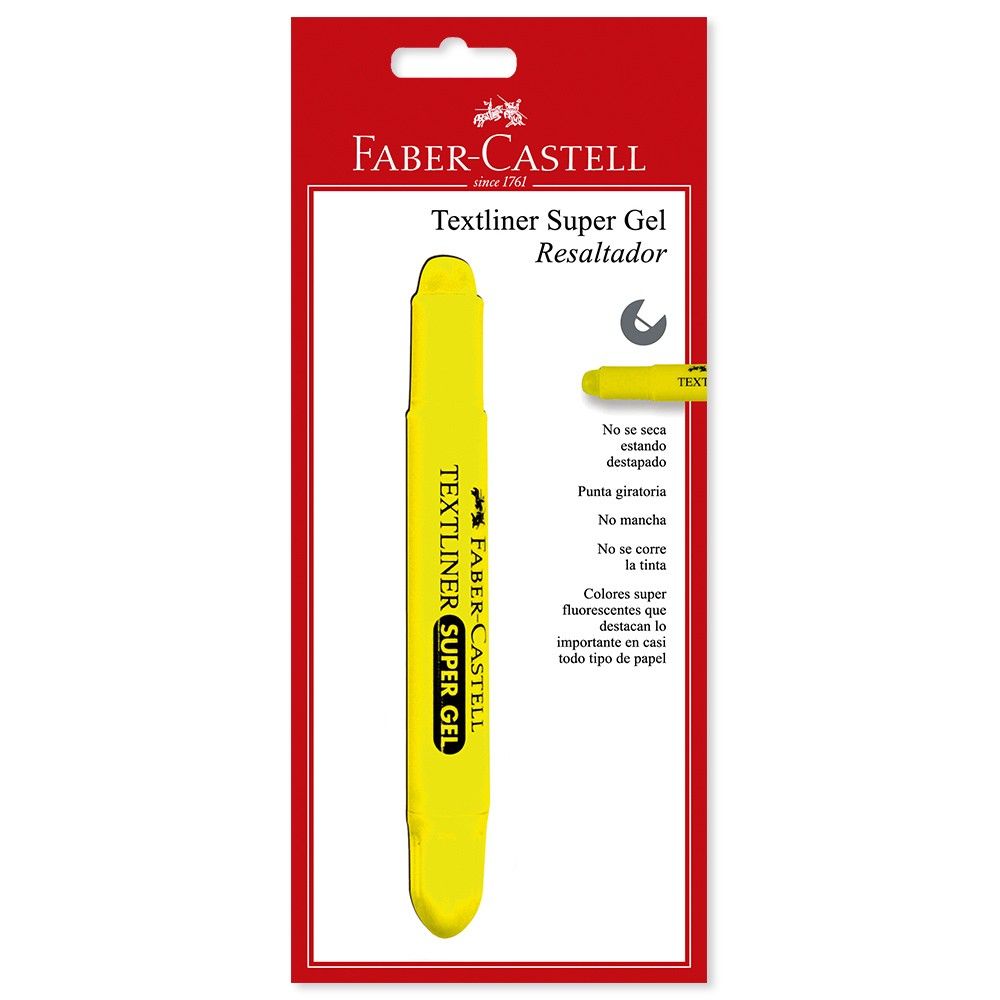 Resaltador Faber Castell Súper Gel Amarillo Blíster x1 und