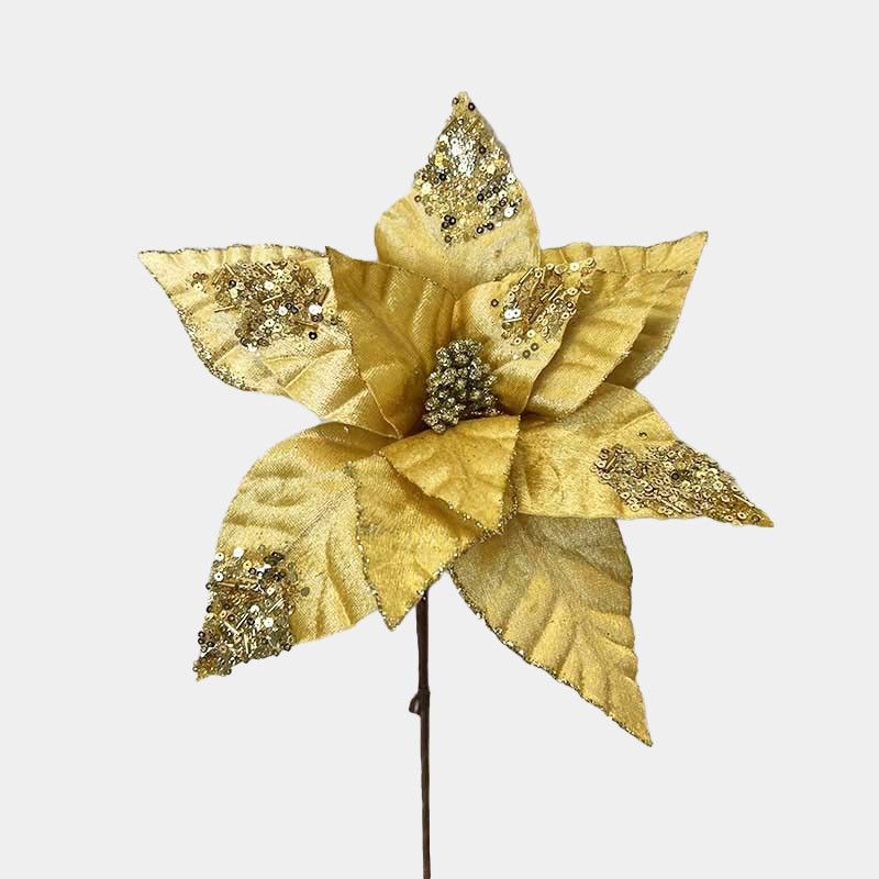 Poinsettia 50X30Cm Canutillo Dorada