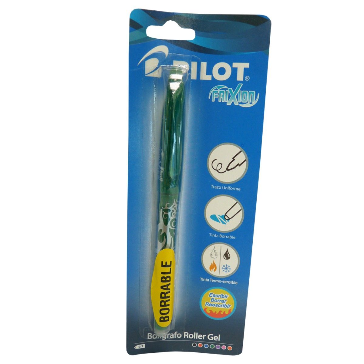 Esfero Pilot Frixion Borrable Roller Gel Verde 0.7mm