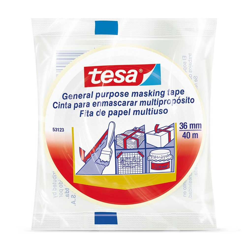 Cinta Adhesiva Pegante Tesa para Enmascarar 36mm x 40mt