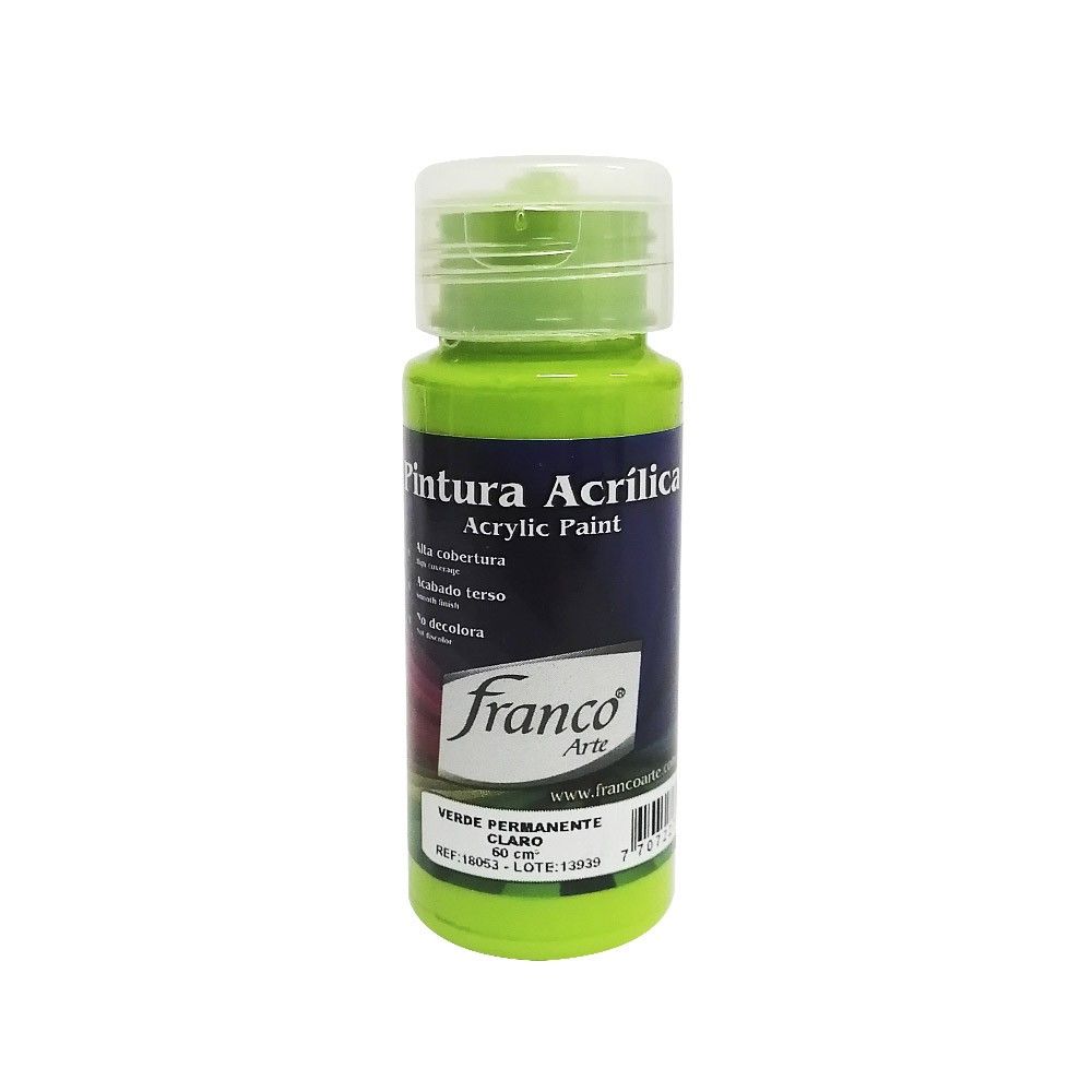 Acrílico Frio Franco Color Verde Perman Claro 63 60Cc
