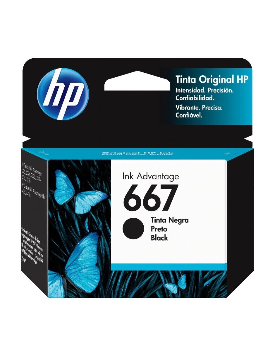 Cartucho de Tinta HP 667 Negra Original (3YM79AL)