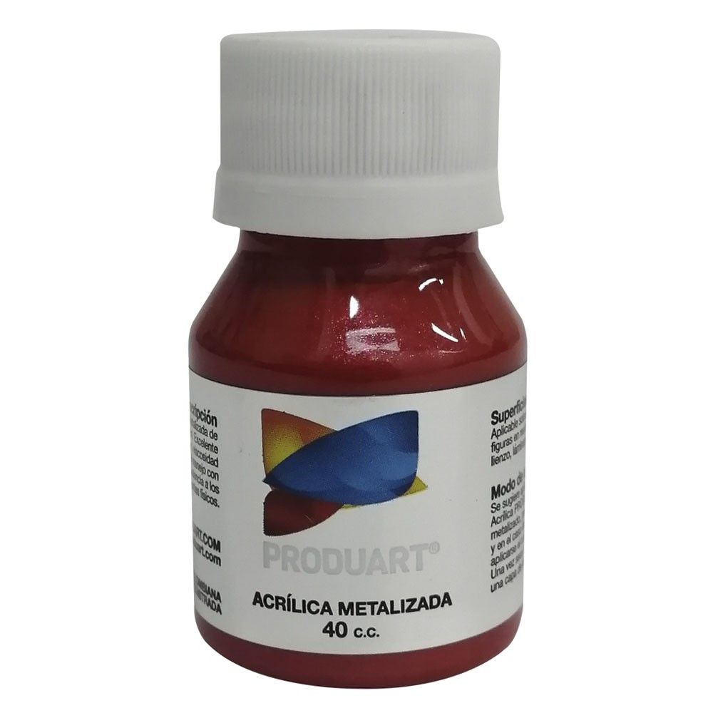 Acrílico Produart Color Rojo Navidad Metalizada 40CC