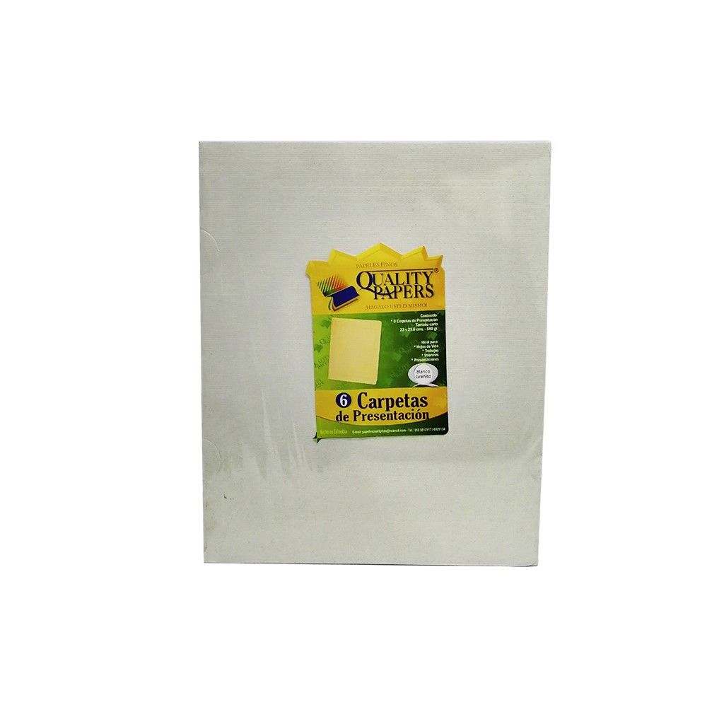 Carpeta de Presentación Carta Kimberly Blanco Granito x 6 und