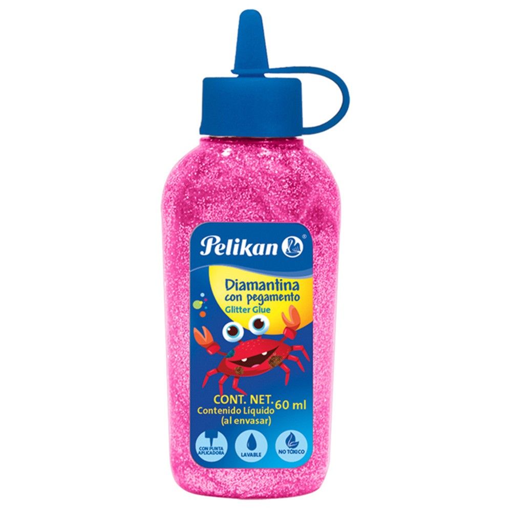 Diamantina con Pegamento Brillante Pelikan Magenta 60ml