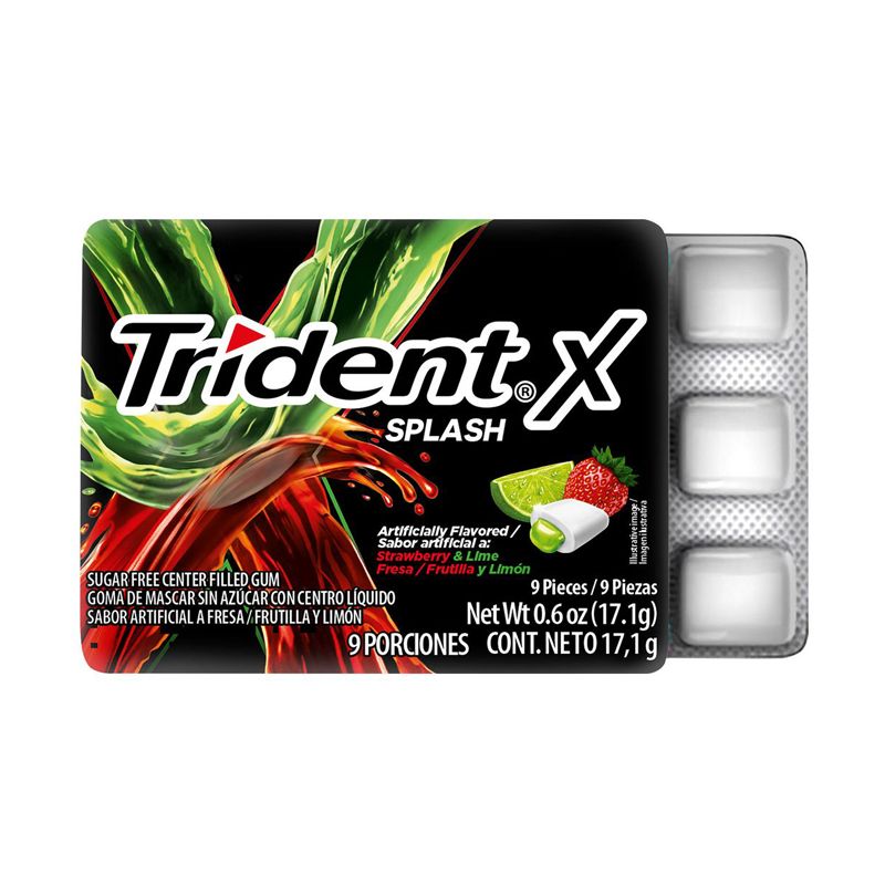 Chiclets Trident Splash Fresa Limón 17g