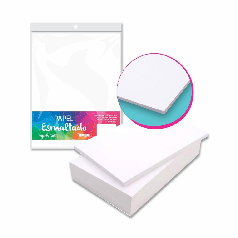 Papel Esmaltado Brillante 200 g Carta 50 Hojas