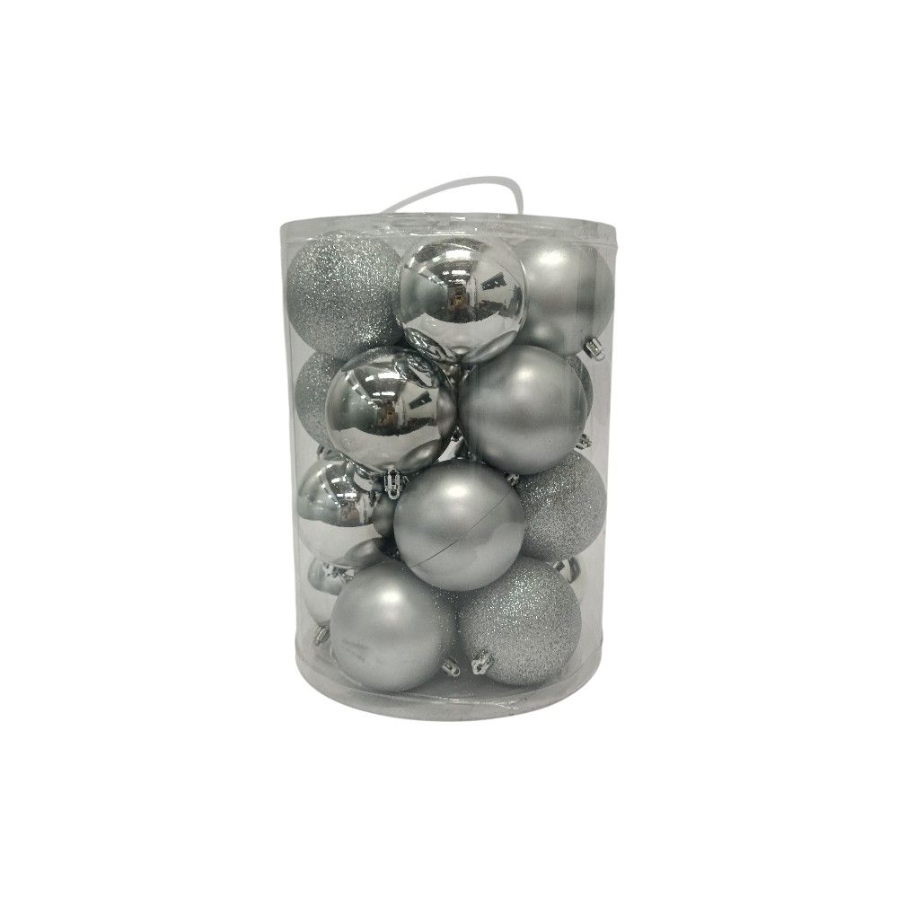 Bolas X20 8Cm Plateado