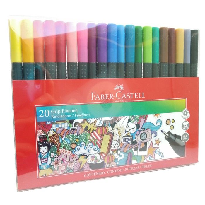 Micropunta Faber Castell Grip Finepen 20 Colores x20und