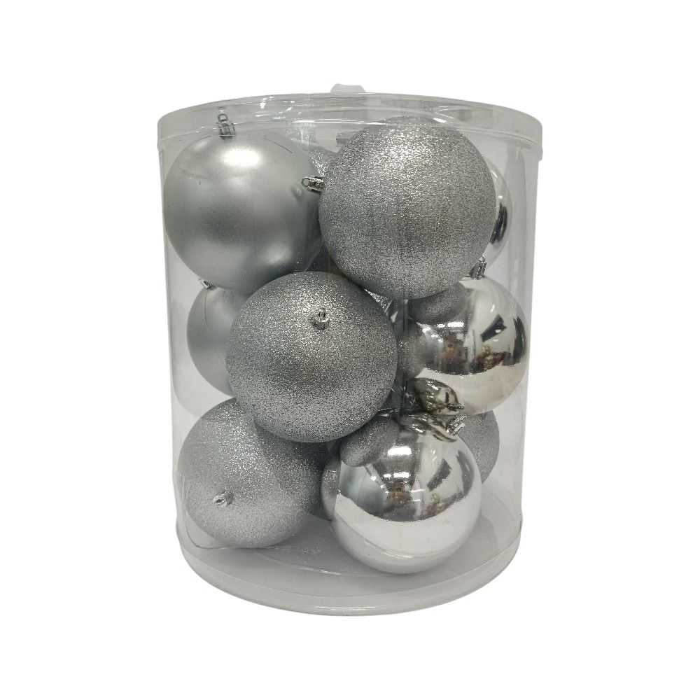 Bolas X12 12Cm Plateado