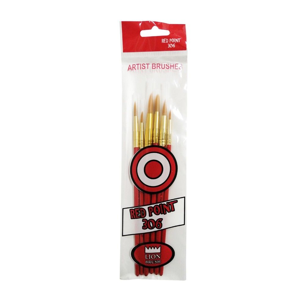 set de pinceles redondo x 6 und red point