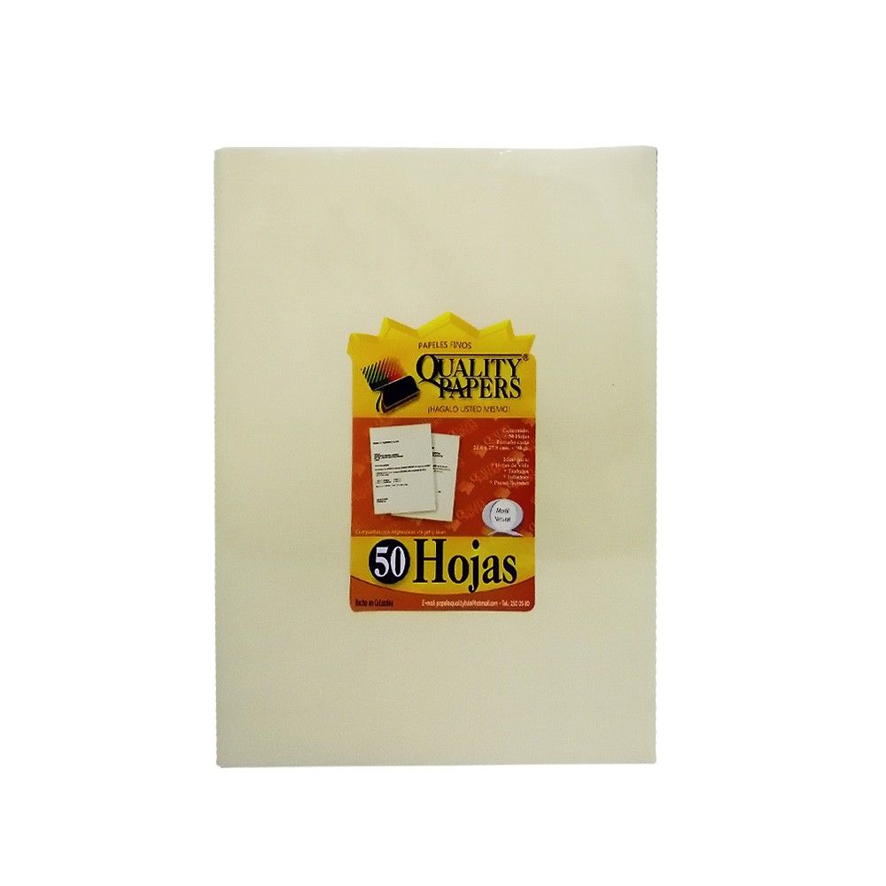 Papel Kimberly Color Marfil Natural de 50 hojas Tamaño carta 90 Gr