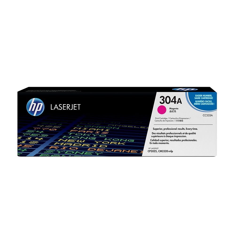 Cartucho de Tóner HP 304A Magenta LaserJet Original (CC533A)