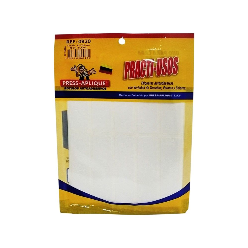 Rótulos Adhesivos Press Aplique 75x20 Referencia 0920