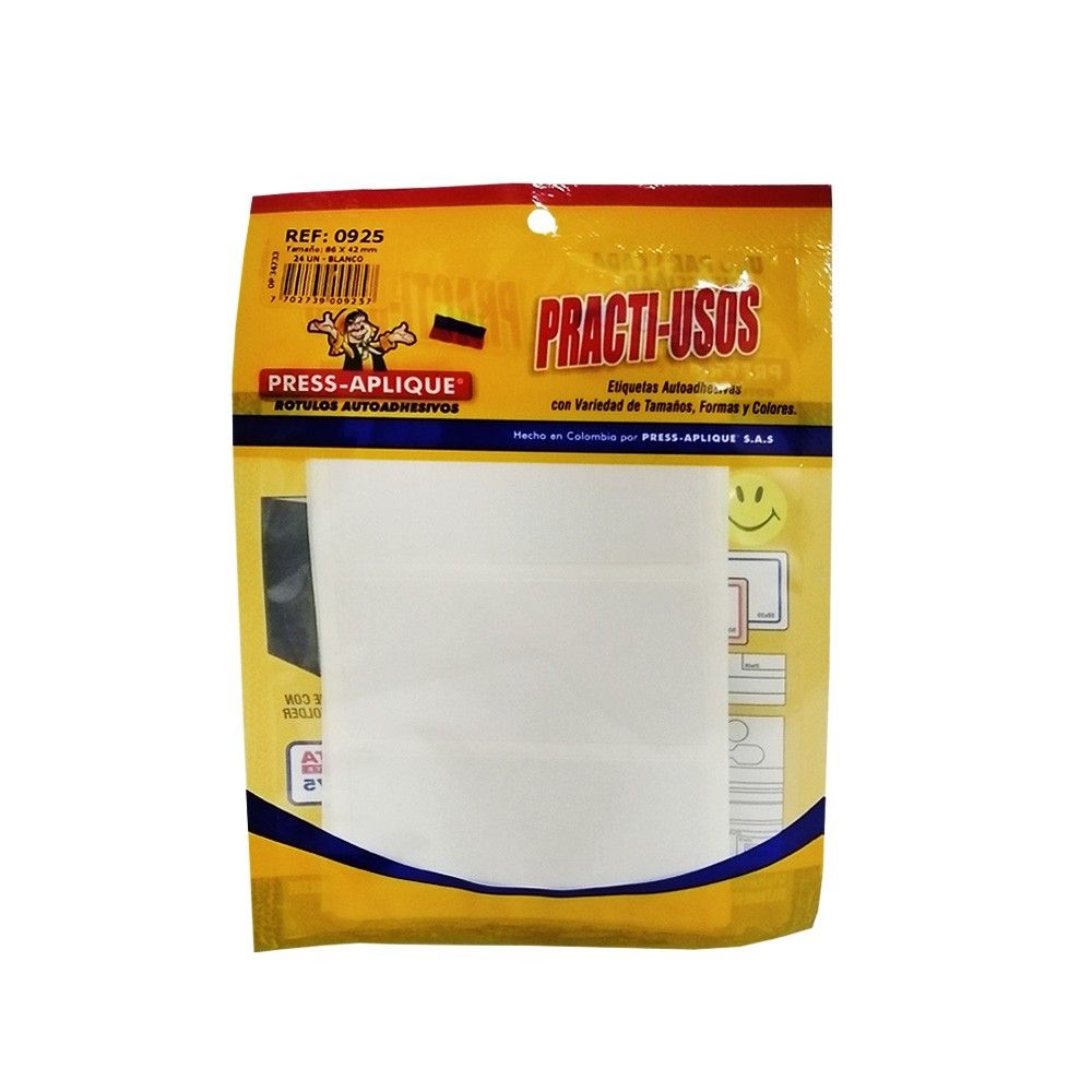 Rótulos Adhesivos Press Aplique 86x42 Referencia 0925