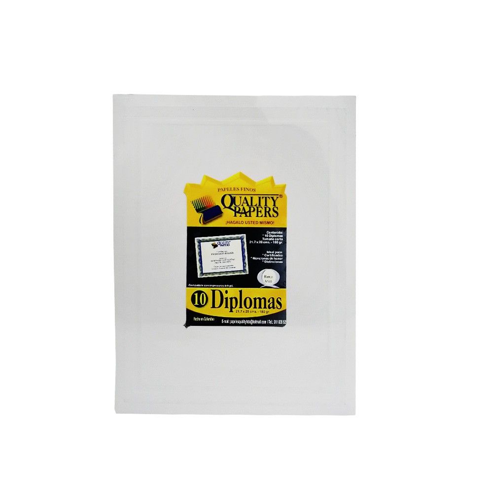 Paquete Papel Diploma Kimberly Color Blanco Ártico 10 Hojas