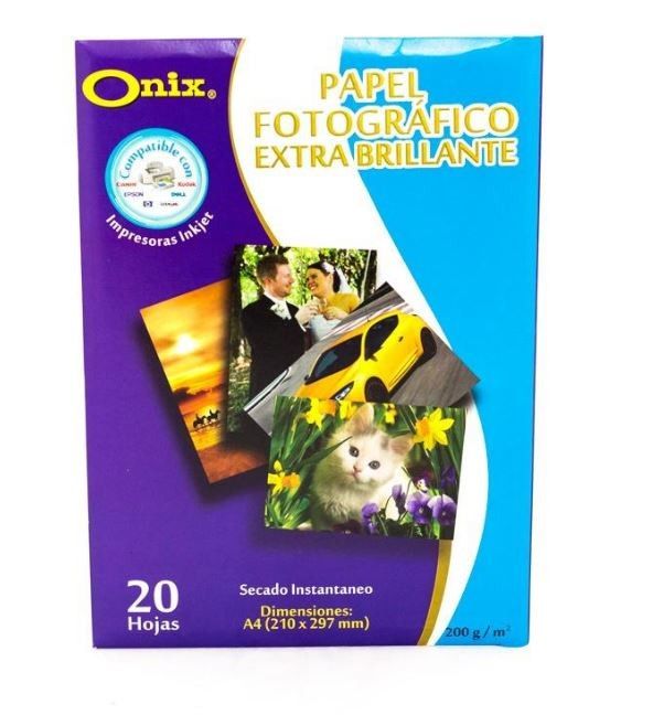 Papel Fotográfico Ónix Tamaño A4 x20 hjs