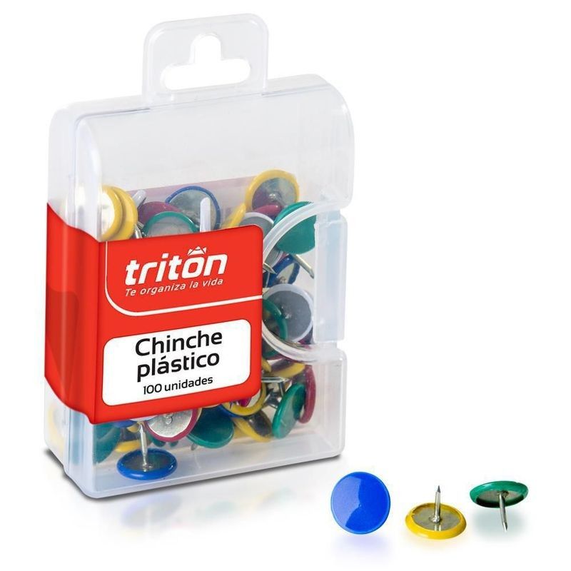 Chinche Triton Plástico Colores Surtidos x100 und