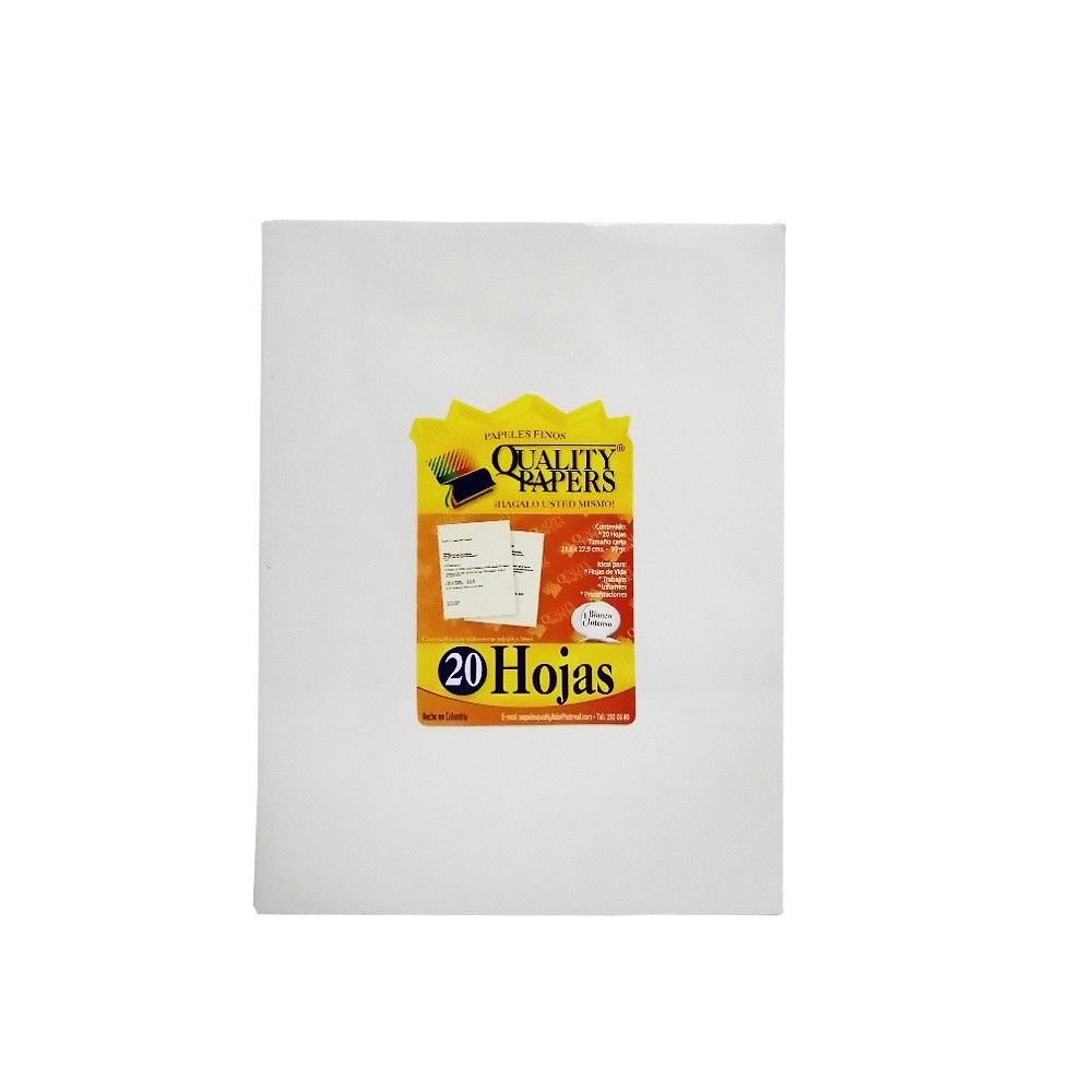 Papel Kimberly Color Blanco Intenso de 20 hojas Tamaño carta 90 Gr