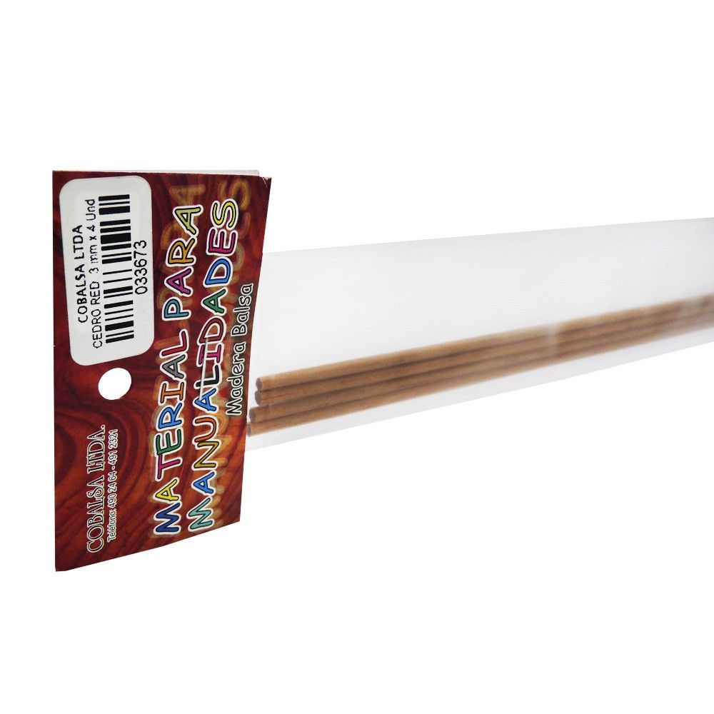 Cedro Redondo 3mm x 910 mm x 4 und