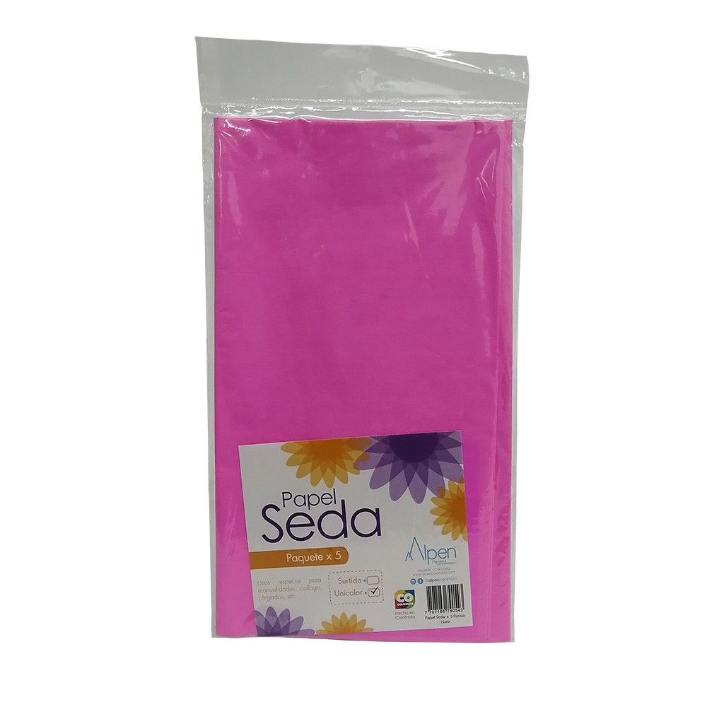 Papel Seda Fucsia Claro 50 x 70 cm X 5 und.