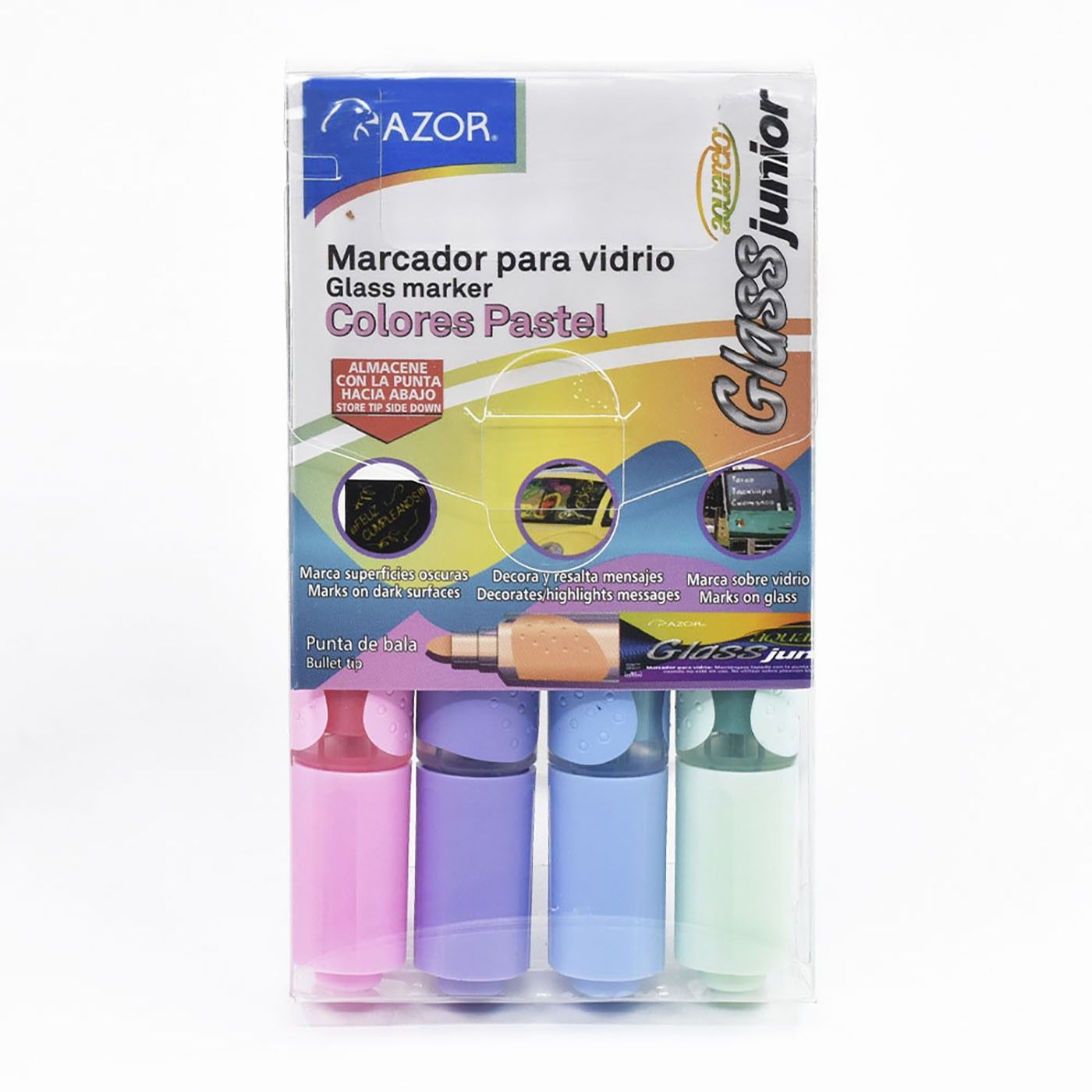 Marcador Para Vidrio Azor Borrable X4 Und Surtidas