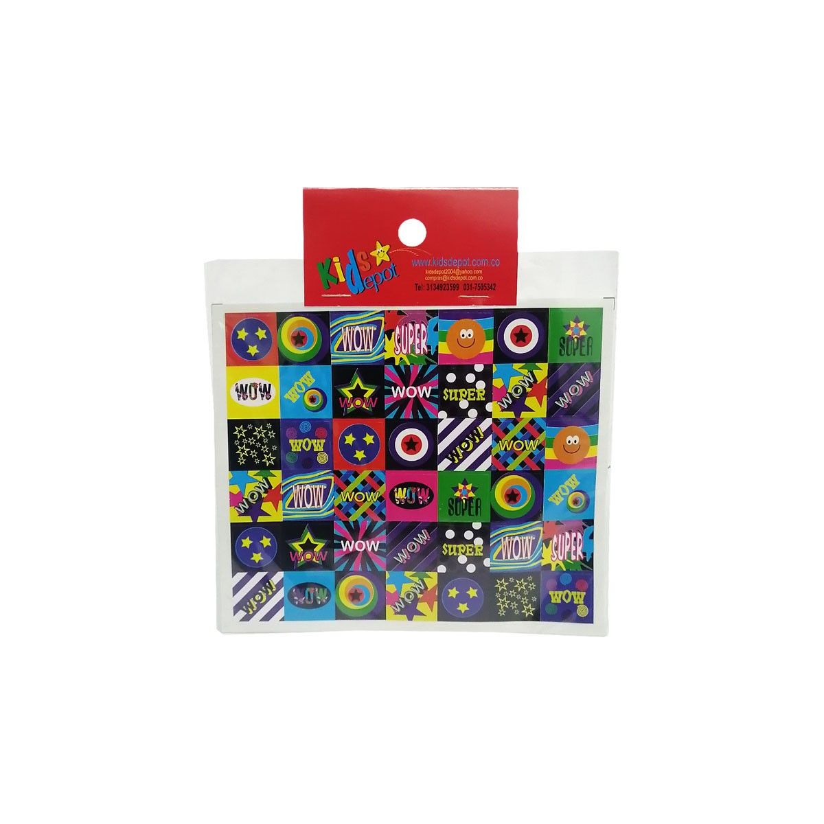 Rótulos Adhesivos Kids Depot Cuadrado Wow x 168 und