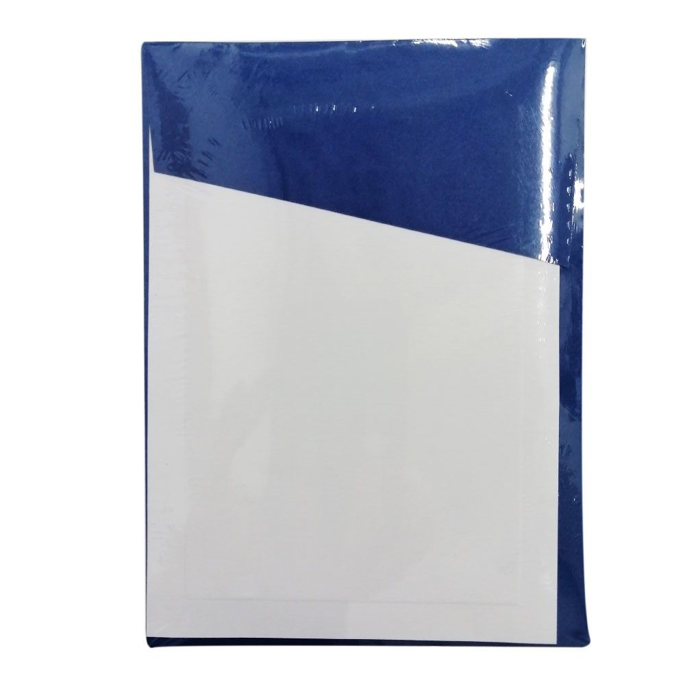 Sobre Kimberly + Tarjeta Lord Azul / Blanco Opalina + Stickers 18,4 x 13,4cm x12und