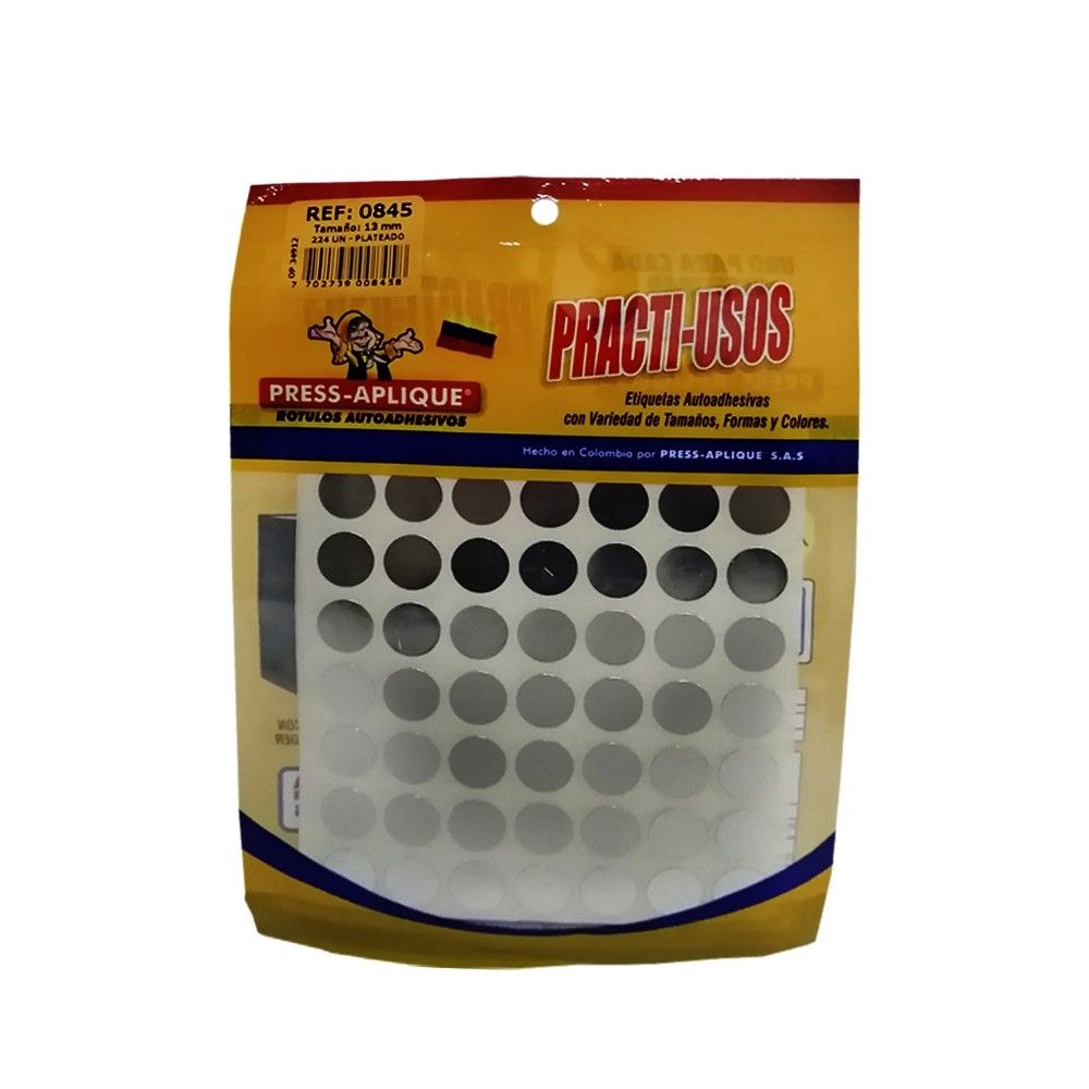 Rótulos Press-aplique Plateado R-0845 13mm