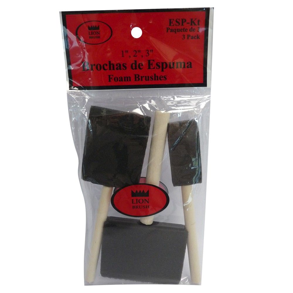 Brocha de Espuma Arte &amp; Pintura de Espuma 1,2,3Pulg x3 und