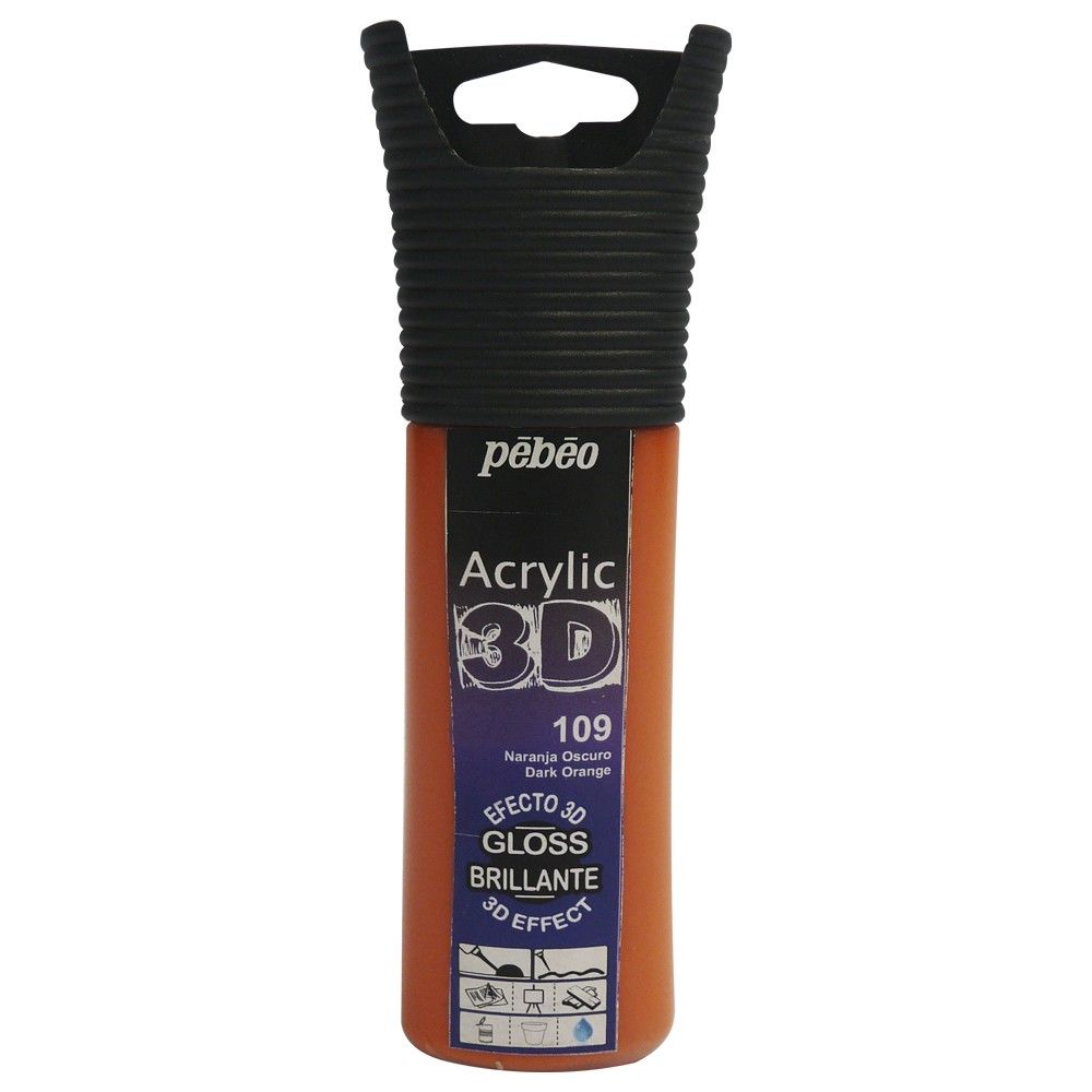Acrílico Pebeo Efecto 3D Naranja Oscuro 109 Brillante 30ml