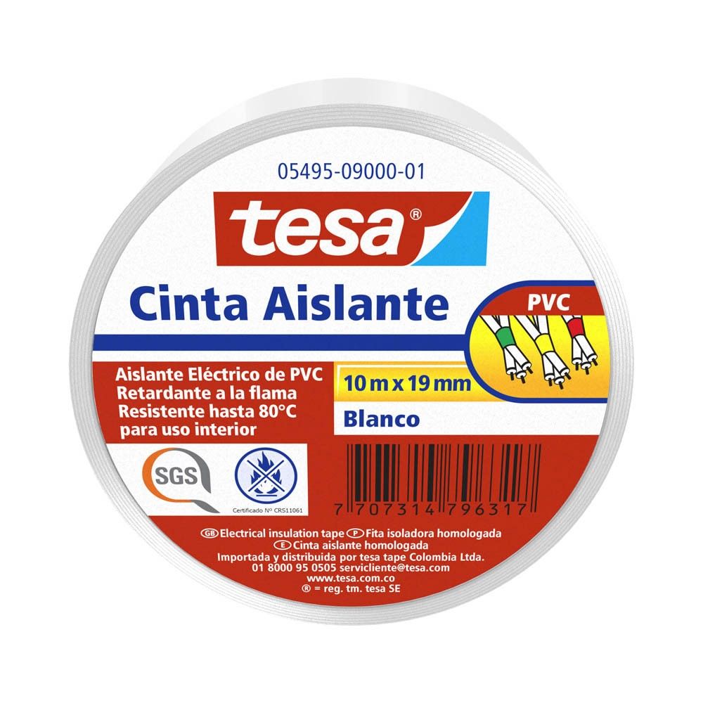 Cinta Aislante Tesa Blanca 10m x 19mm