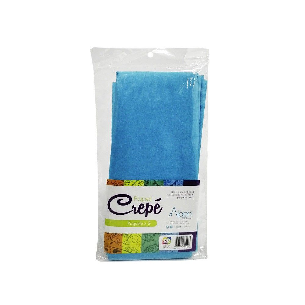 Papel Crepe Color Azul Turquesa X2 Und