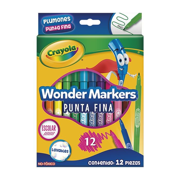Wonder Markers Punta Fina X12 UND Crayola