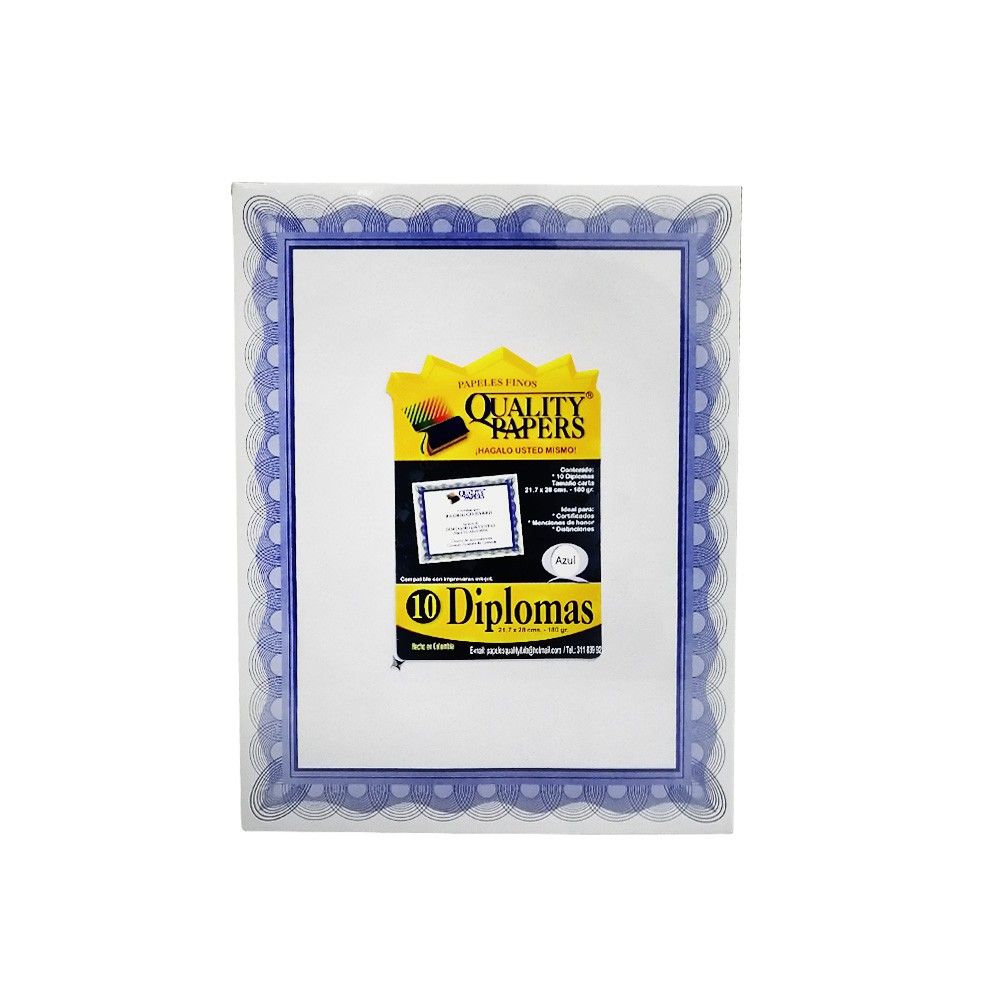 Paquete Papel Diploma Kimberly  Diseño Azul 10 Hojas