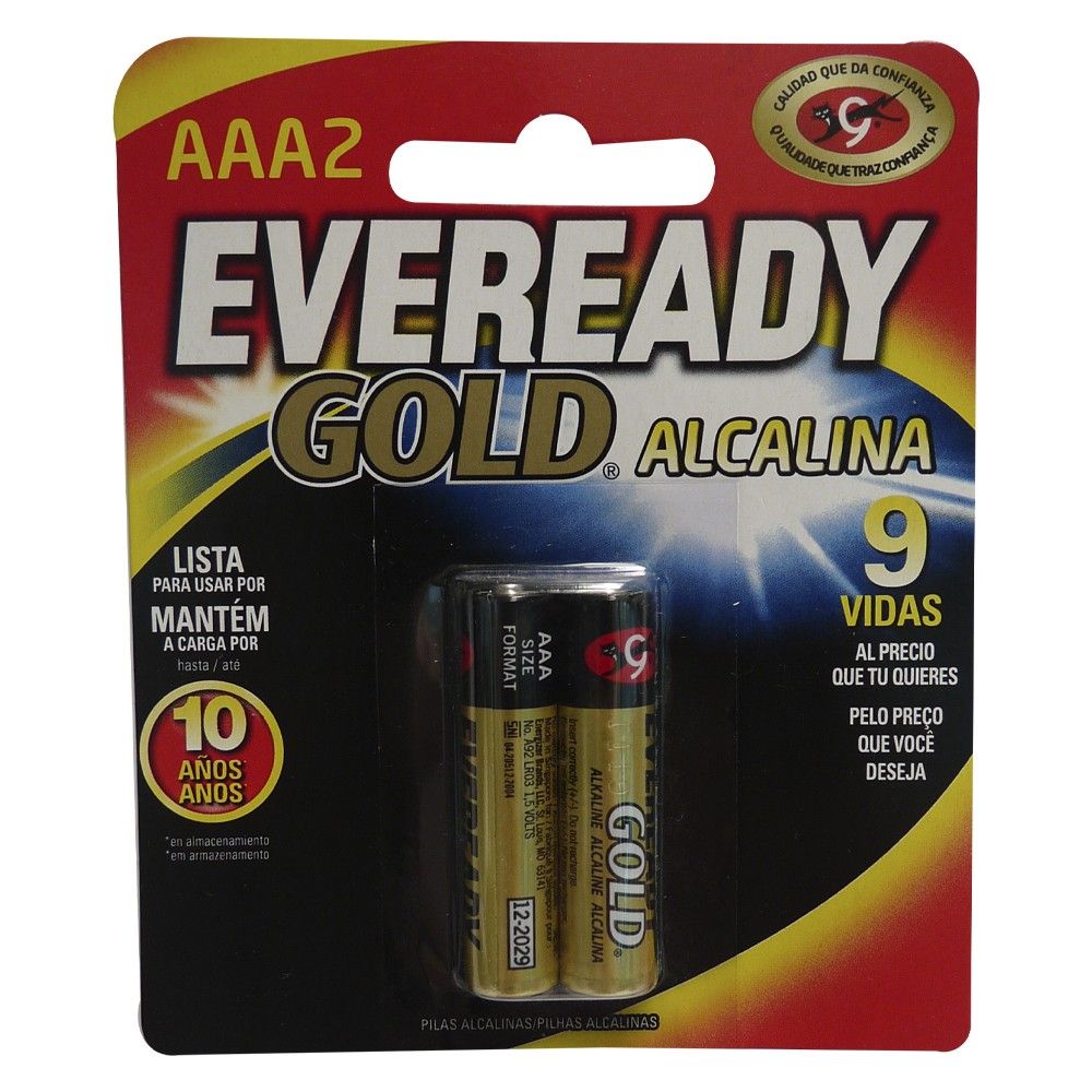 Pila Batería Eveready Gold Alcalina AAA2 x2 und