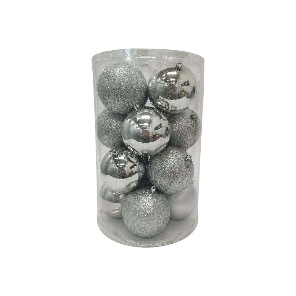 Bolas X16 10Cm Plateado