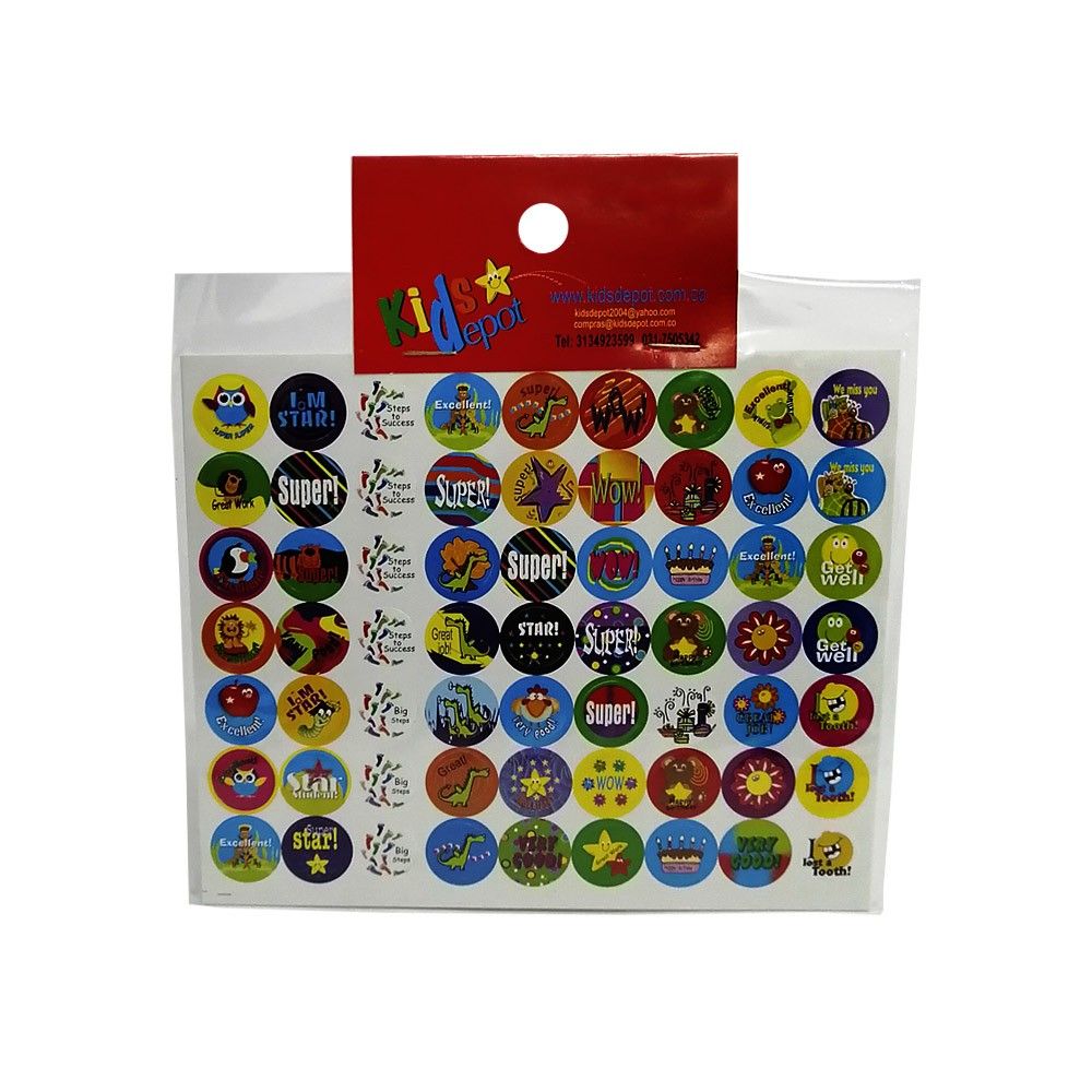 Rótulos Adhesivos Kids Depot Círculos Frases Ingles x 252 und