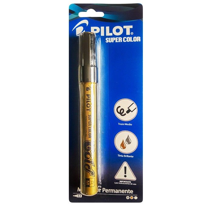 Marcador Permanente Pilot Trazo Medio Super Color Oro
