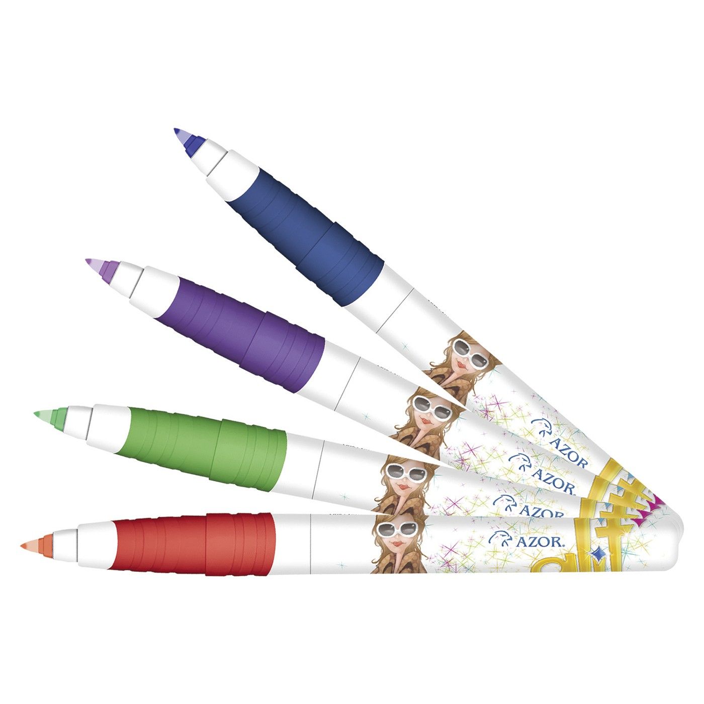 Marcadores Escarchados Azor X4 Und Surtidas