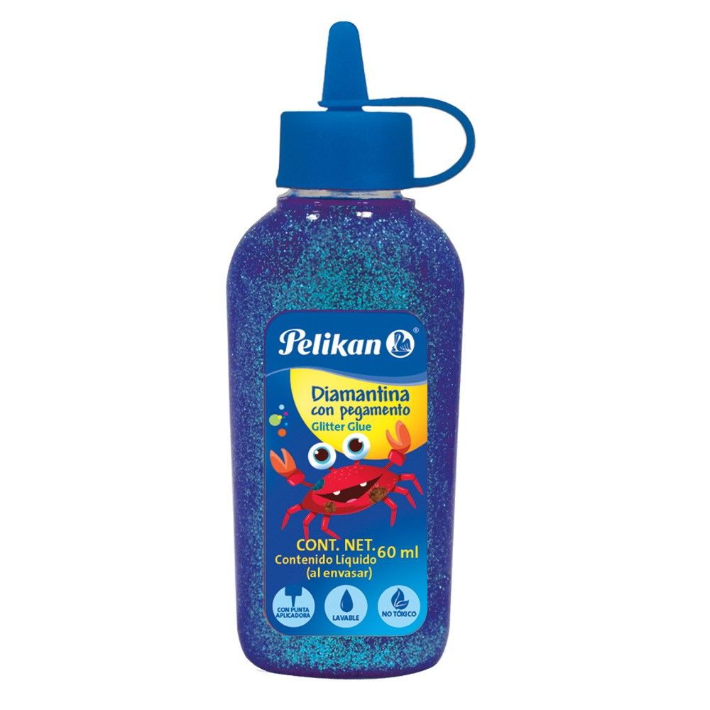 Diamantina con Pegamento Brillante Pelikan Azul Rey 60ml