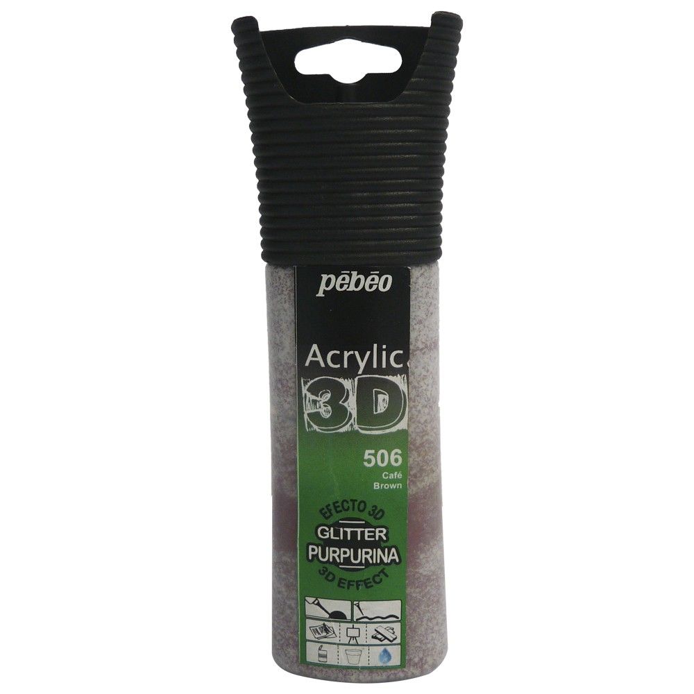 Acrílico Pebeo Efecto 3D Café 506 Purpurina 30ml