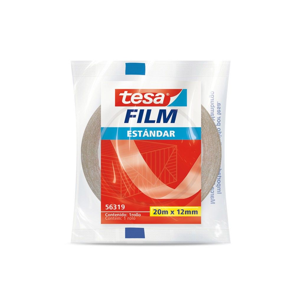 Cinta Tesafilm Estándar Adhesiva 20mx12mm x 1und